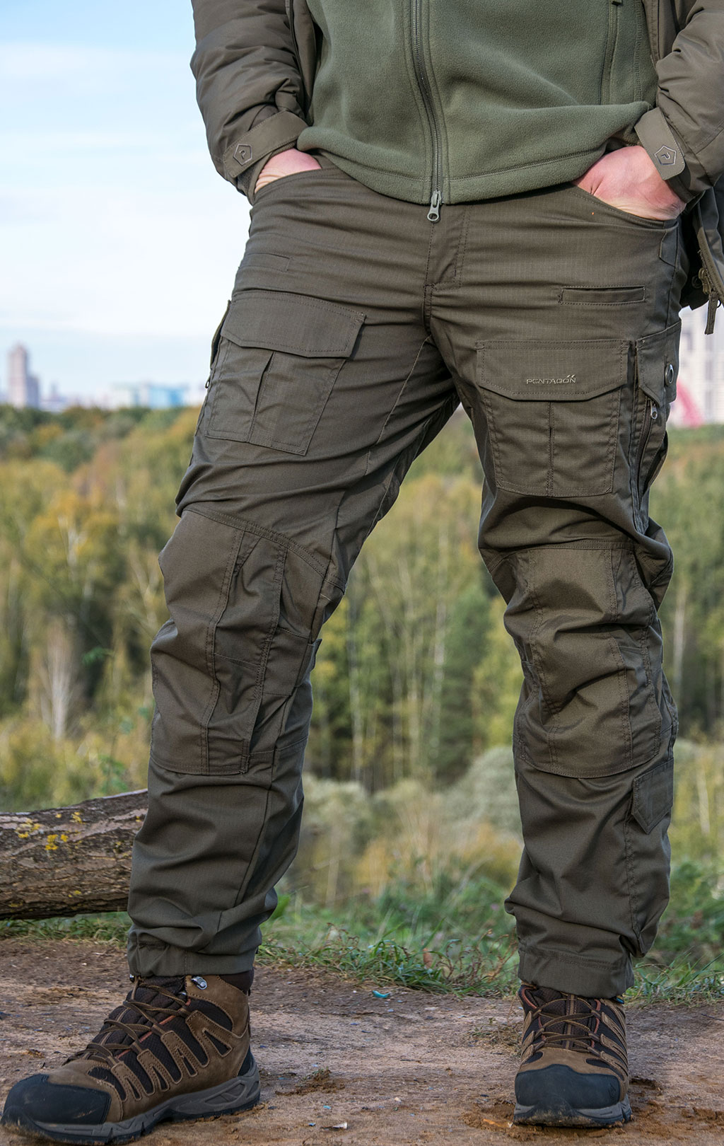 Брюки тактические Pentagon WOLF big size хлопок35%/полиэстр65% Rip-Stop stretch ranger green 06RG 05031 