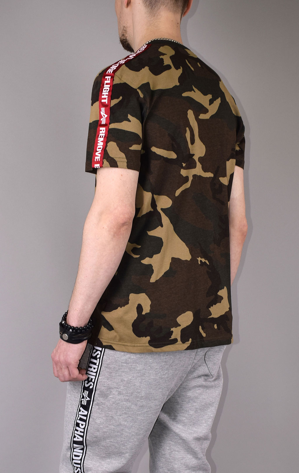 Футболка ALPHA INDUSTRIES RBF TAPE T camo woodland 65 