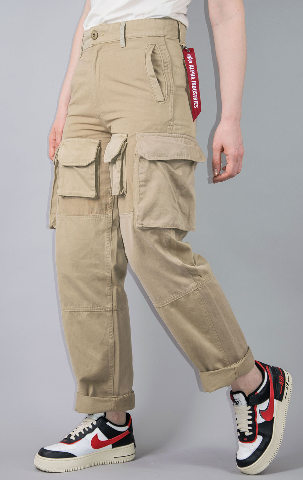 Брюки-карго ALPHA INDUSTRIES MIXED MEDIA CARGO PANT SS 23 vintage khaki 