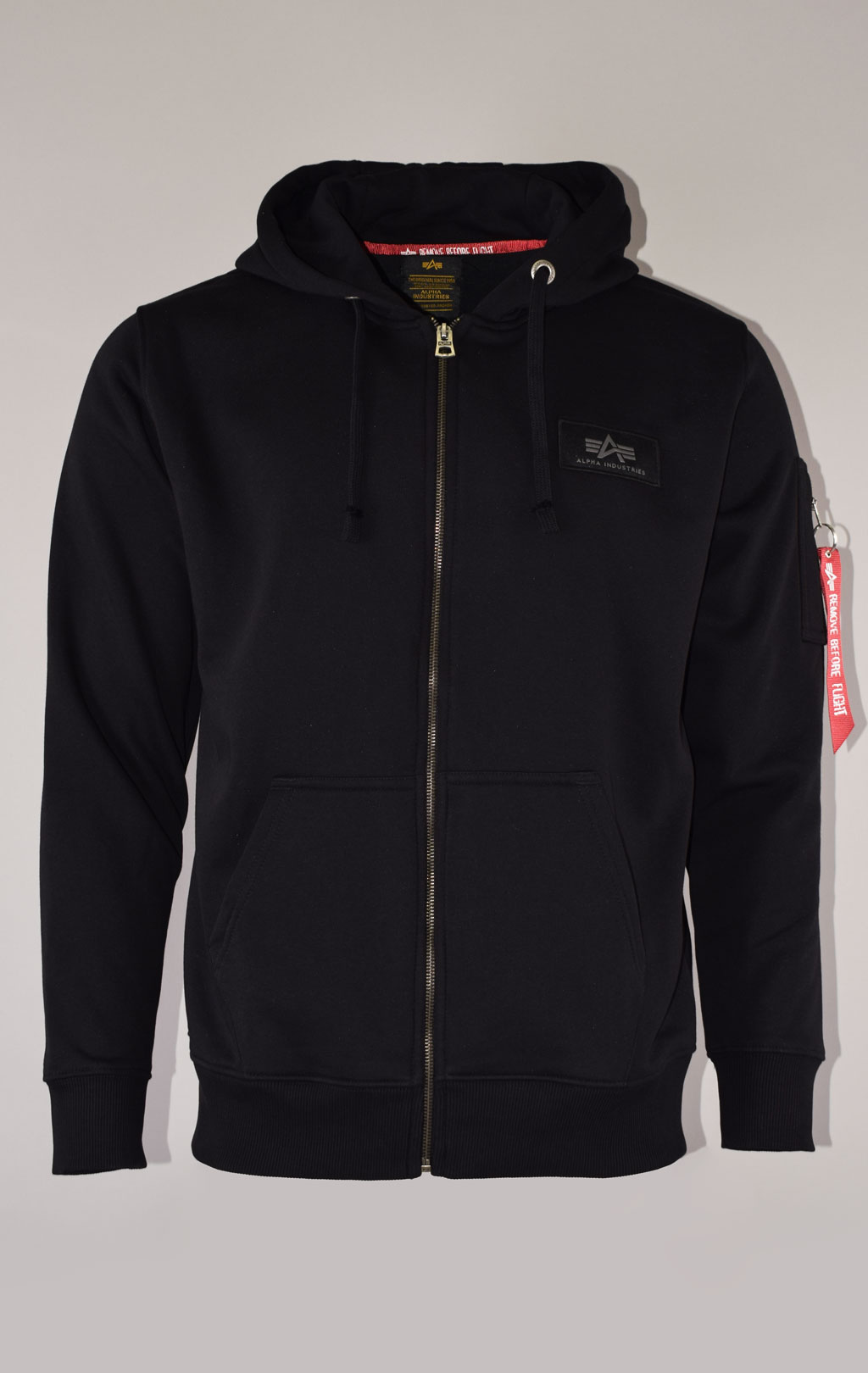 Толстовка ALPHA INDUSTRIES BACK PRINT ZIP HOODY black 