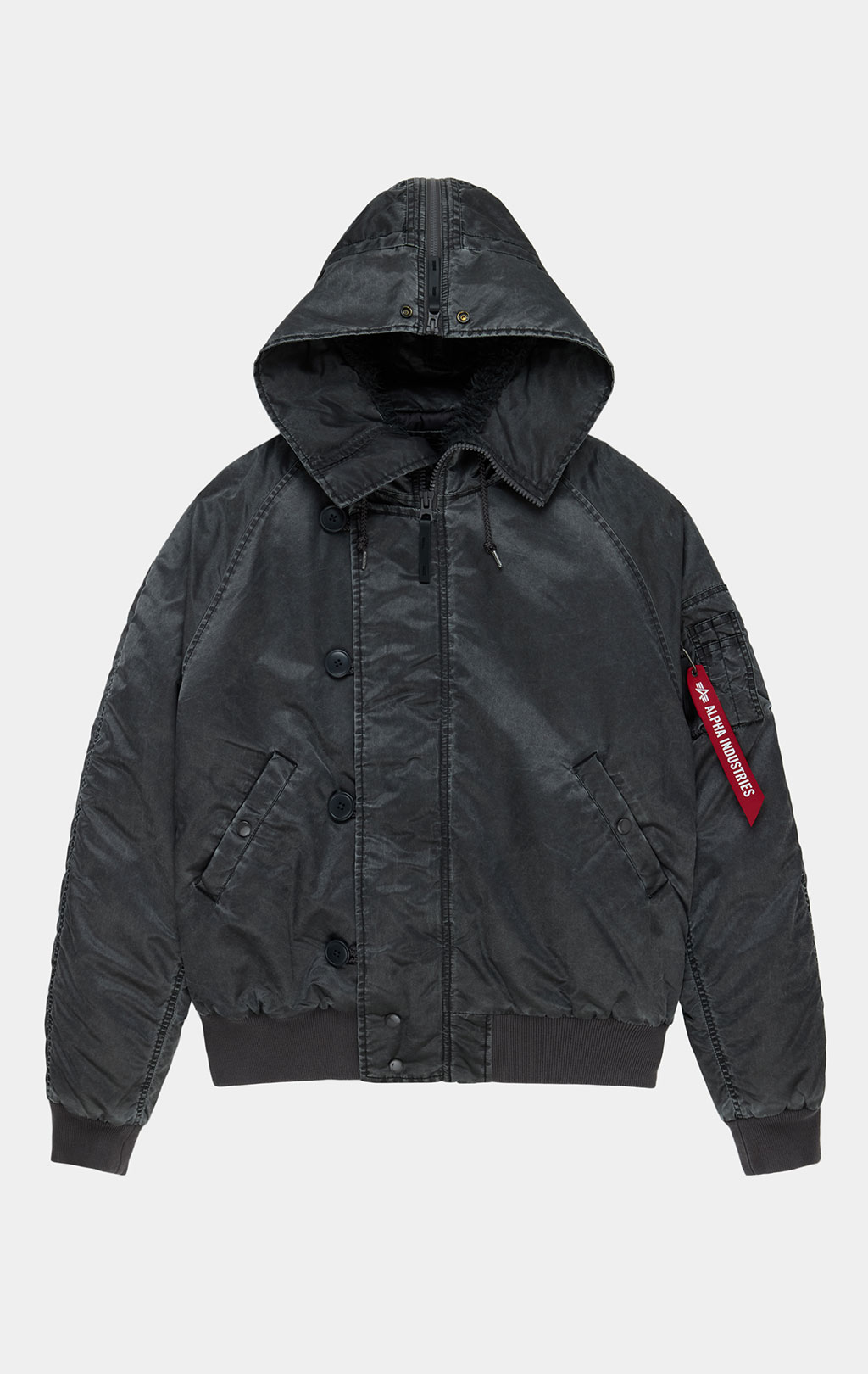 Аляска короткая ALPHA INDUSTRIES N-2B HERITAGE FIT PARKA (BATTLEWASH) FW 26/27 black 