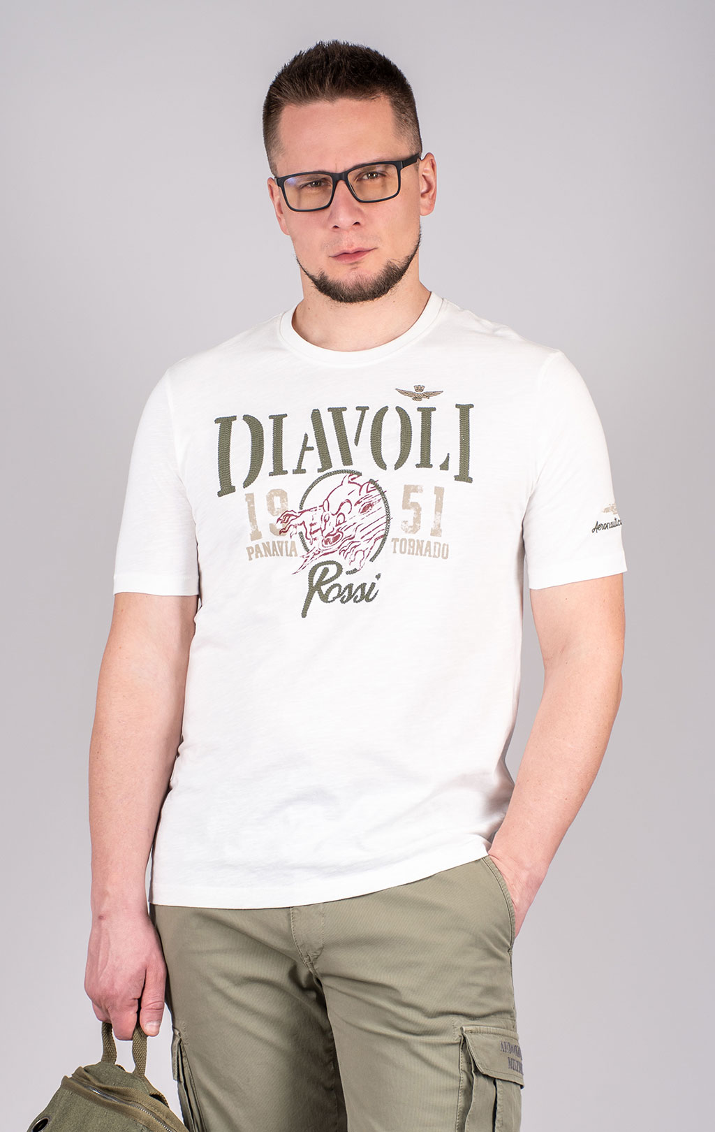 Футболка AERONAUTICA MILITARE SS 25 m/BD milk white (TS 2422)