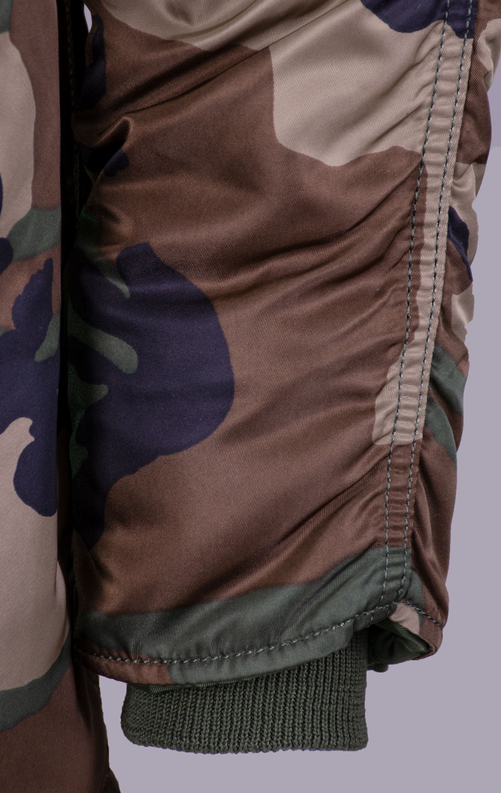 Женская аляска ALPHA INDUSTRIES VF 59 N-3B натур. мех camo woodland 65 