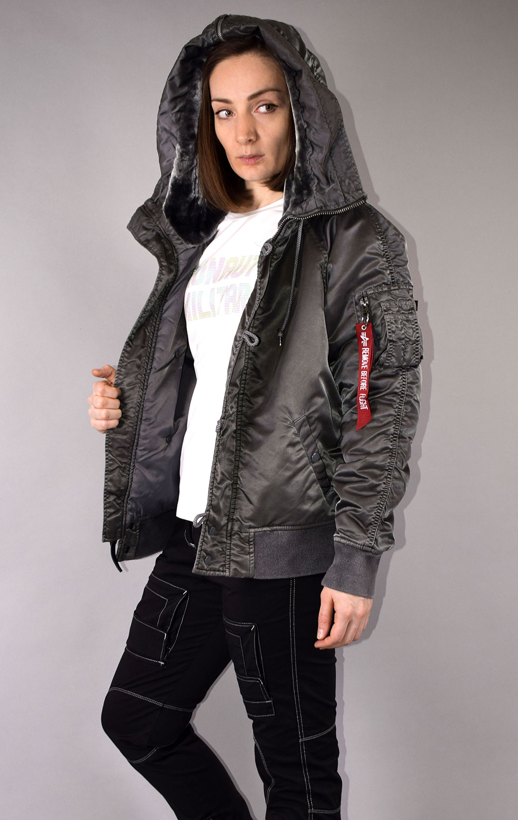 Женская аляска ALPHA INDUSTRIES BATTLEWASH PARKA N-2B FW 21 m new silver 