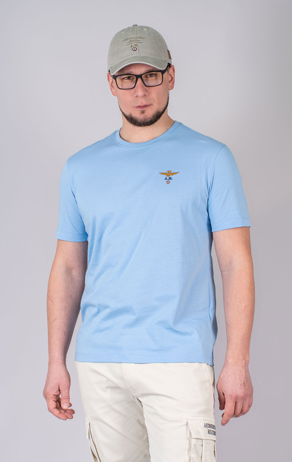 Футболка AERONAUTICA MILITARE SS 25 m/TR ice blue (TS 1580) 