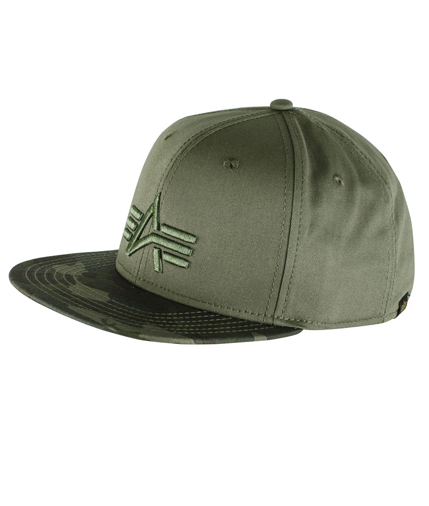 Бейсболка ALPHA INDUSTRIES CAMO LOGO CAP woodland camo 