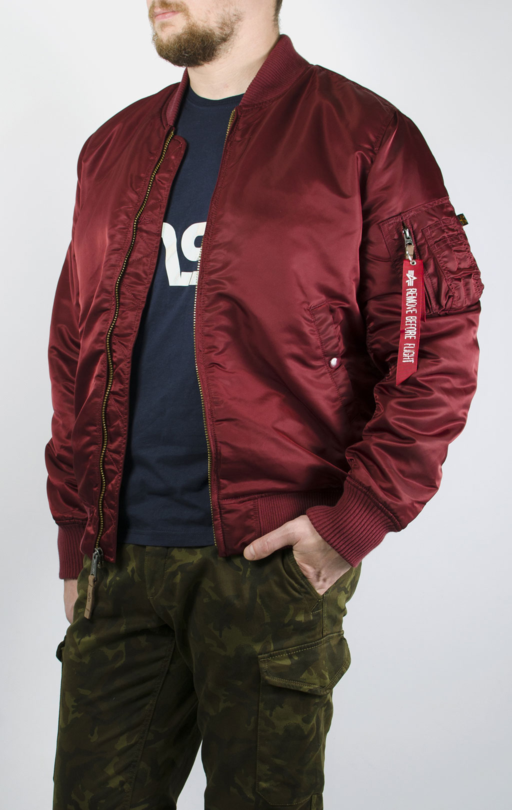 Бомбер ALPHA INDUSTRIES VF 59 LONG MA-1 burgundy 