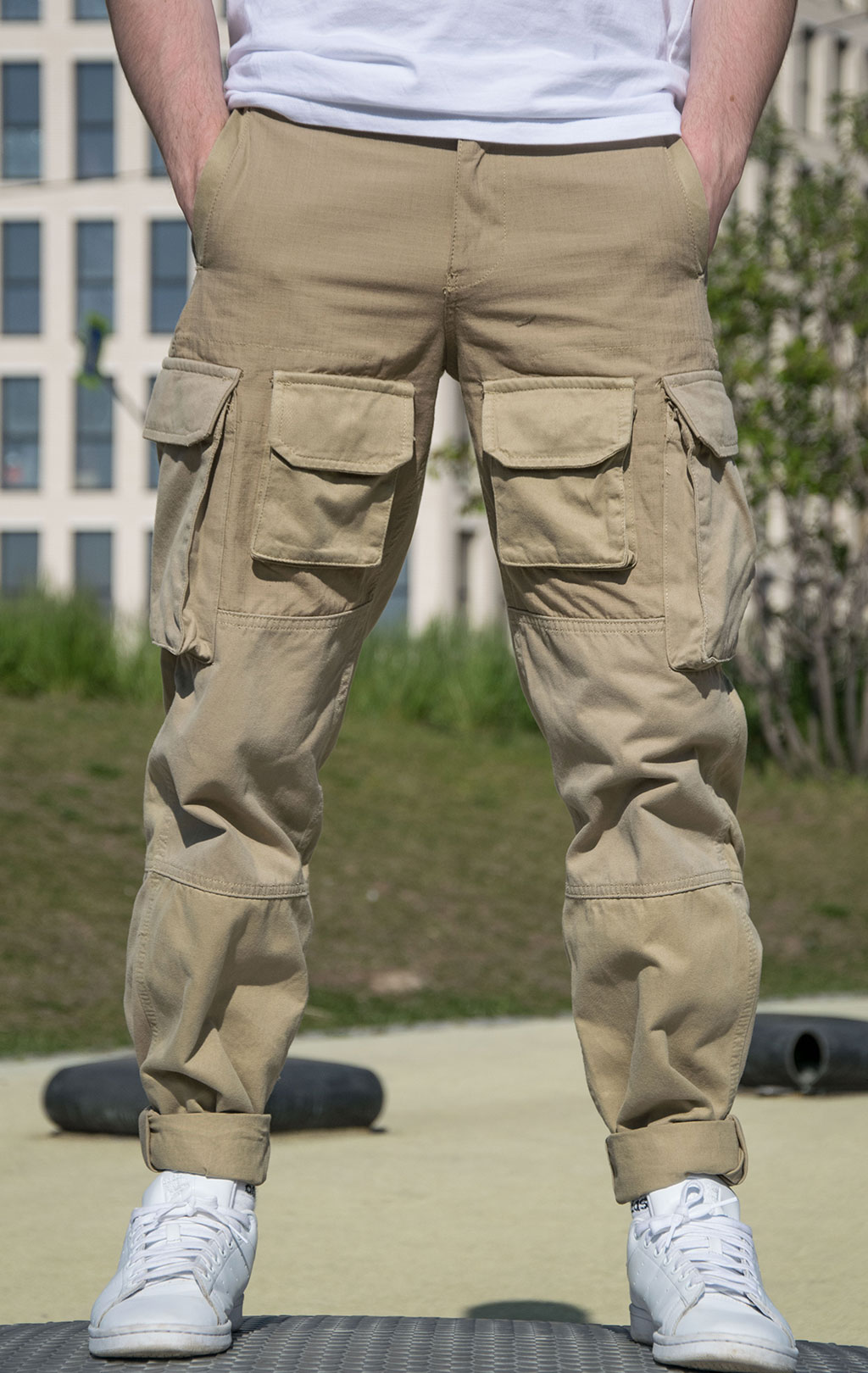 Брюки-карго ALPHA INDUSTRIES MIXED MEDIA CARGO PANT SS 23 vintage khaki 