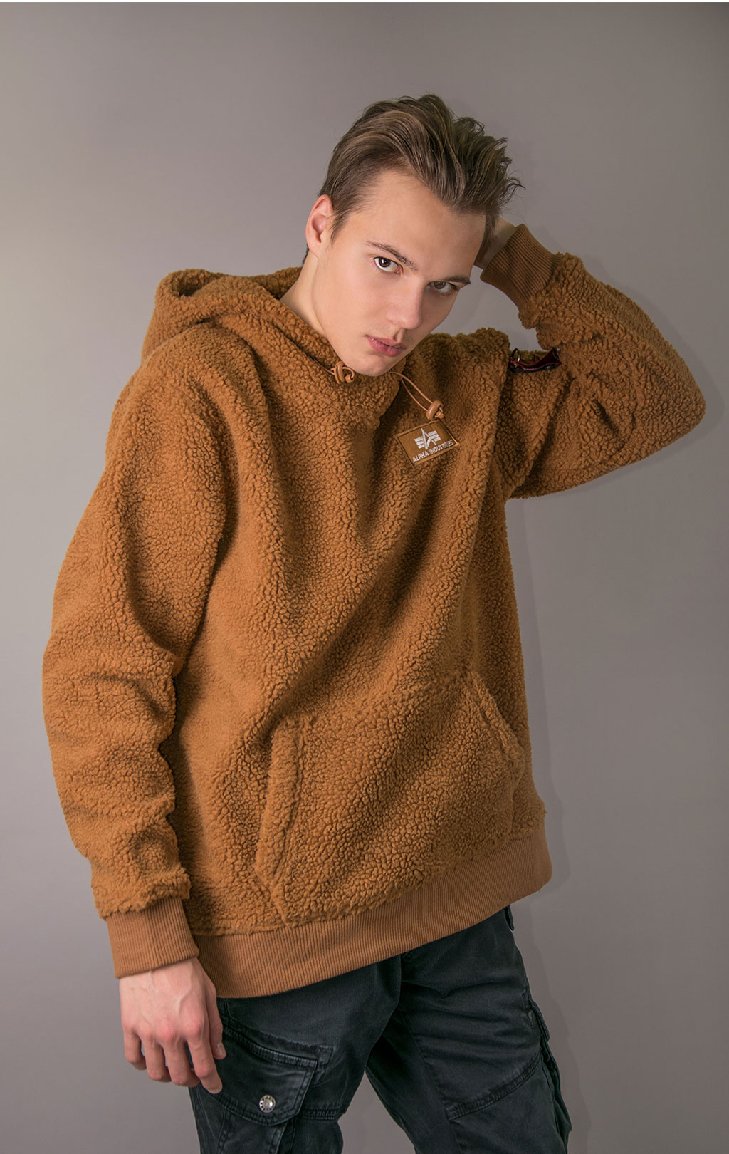 Толстовка ALPHA INDUSTRIES TEDDY HOODY camel 