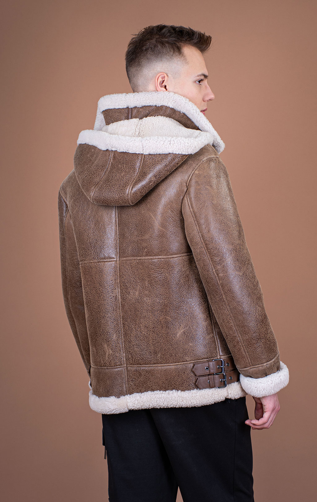 Куртка-пилот KODZIC B-3 Hooded овчина vintage khaki (1251) 