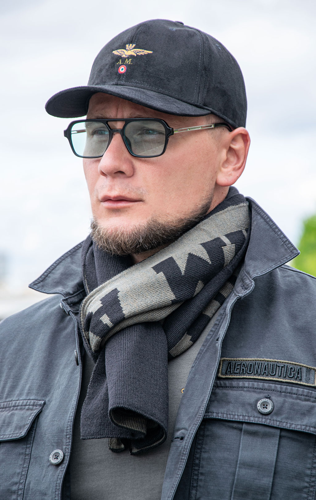 Шарф AERONAUTICA MILITARE FW 25/26/CN jet black (SH 1164) 