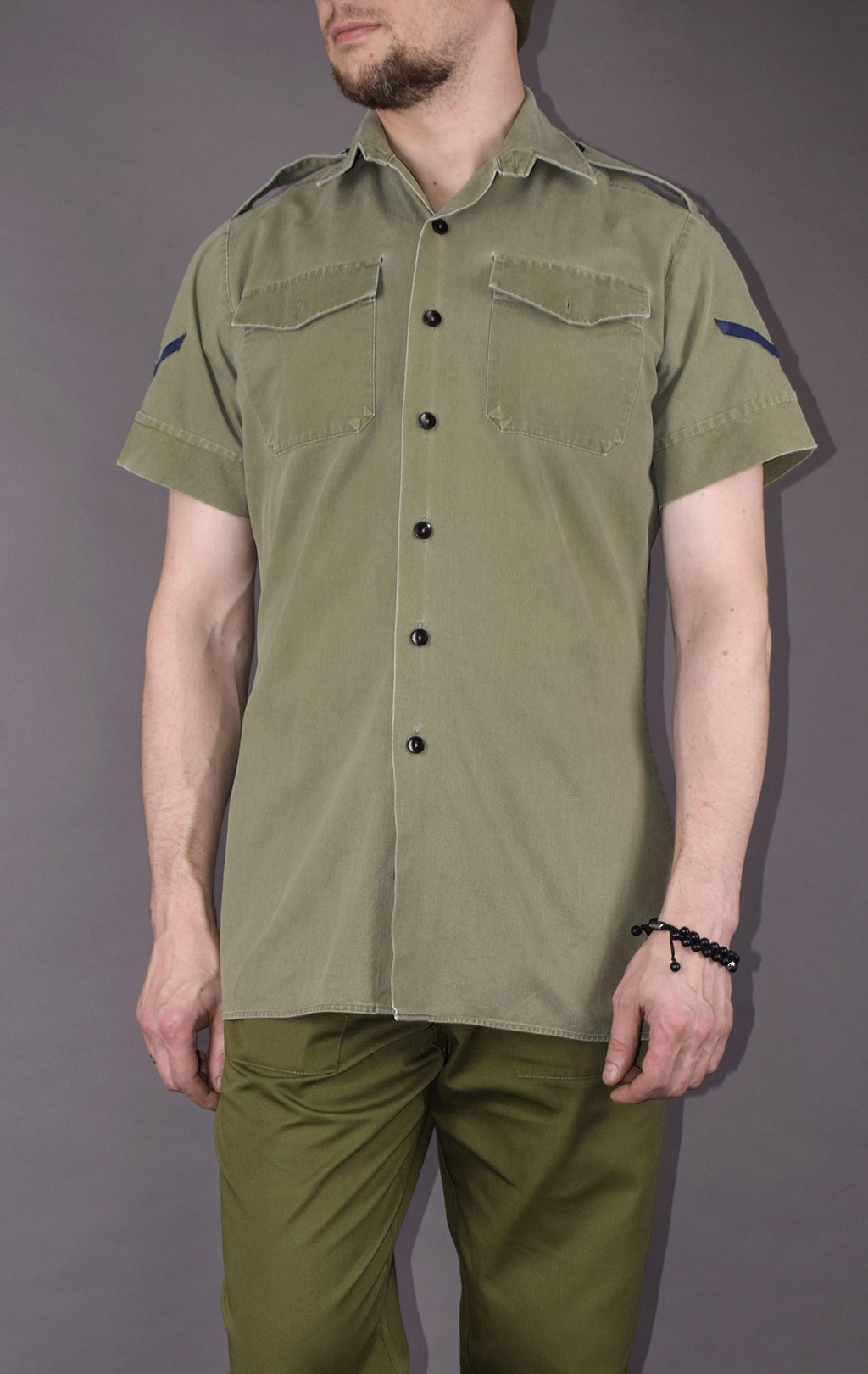 Рубашка старого образца короткие рукава olive б/у США