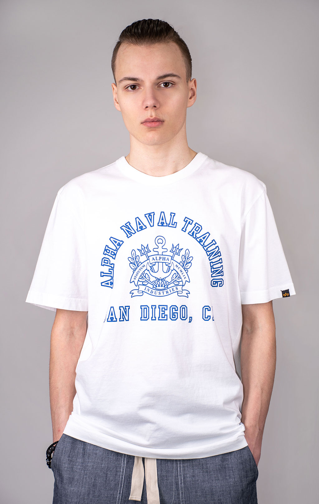 Футболка ALPHA INDUSTRIES ALPHA NAVAL BASE SAN DIEGO TEE SS 24 white 