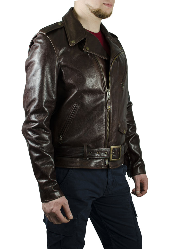 Куртка-косуха SCHOTT NYC MOTORCYCLE JCT Midweight Waxy COWHIDE 27 кожа brown (626) 