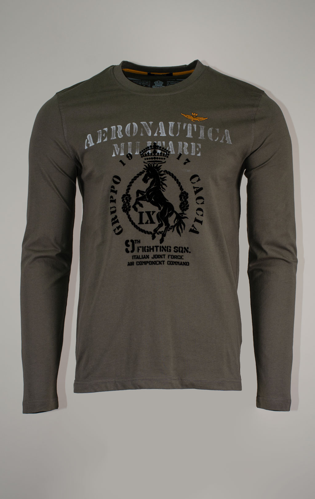 Лонгслив AERONAUTICA MILITARE FW 25/26/BD beluga grey (TS 2471) 