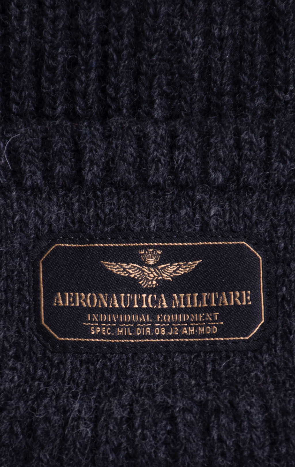 Шапка вязаная AERONAUTICA MILITARE FW 26/27/IT dark grey melange (CU 0096) 