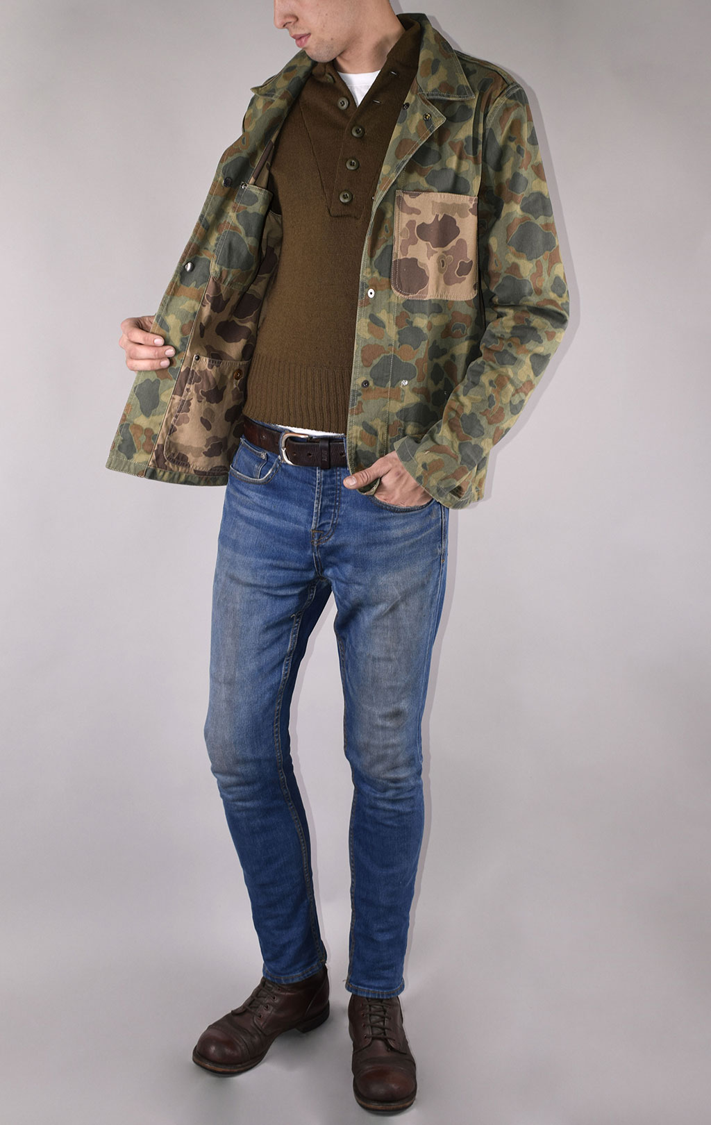 Ветровка ALPHA INDUSTRIES P-42 FIELD SHIRT brown frogskin camo 