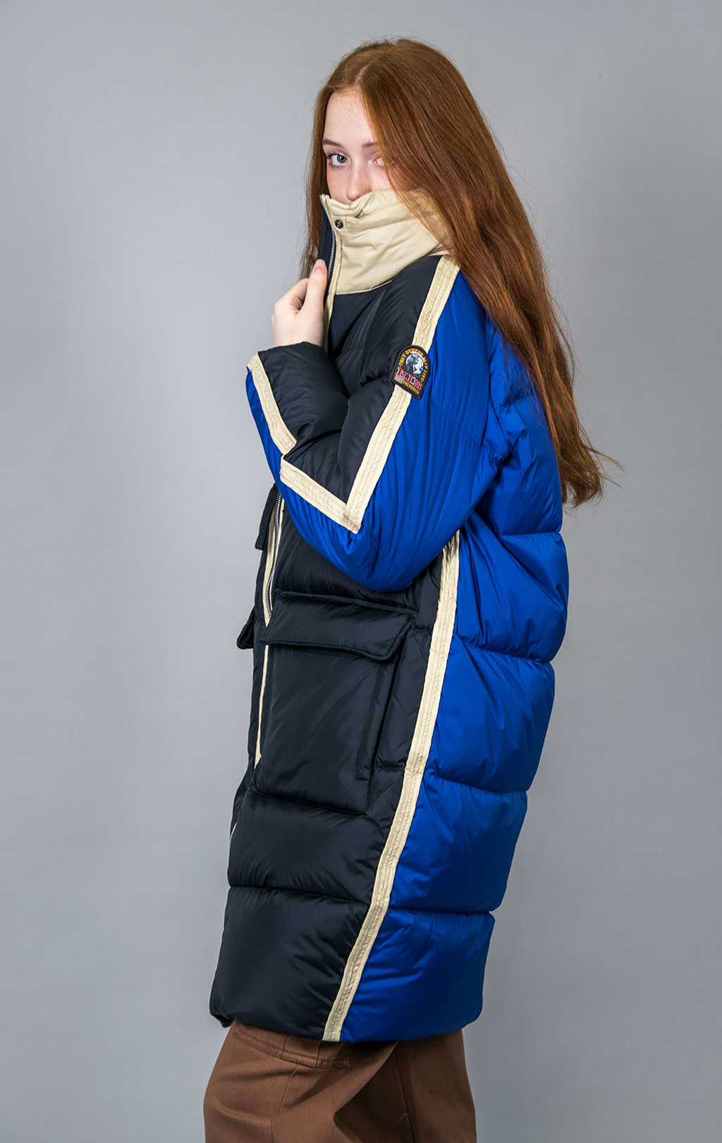 Женское пальто пуховое PARAJUMPERS JADA FW 23/24 pencil tapioca c blue 