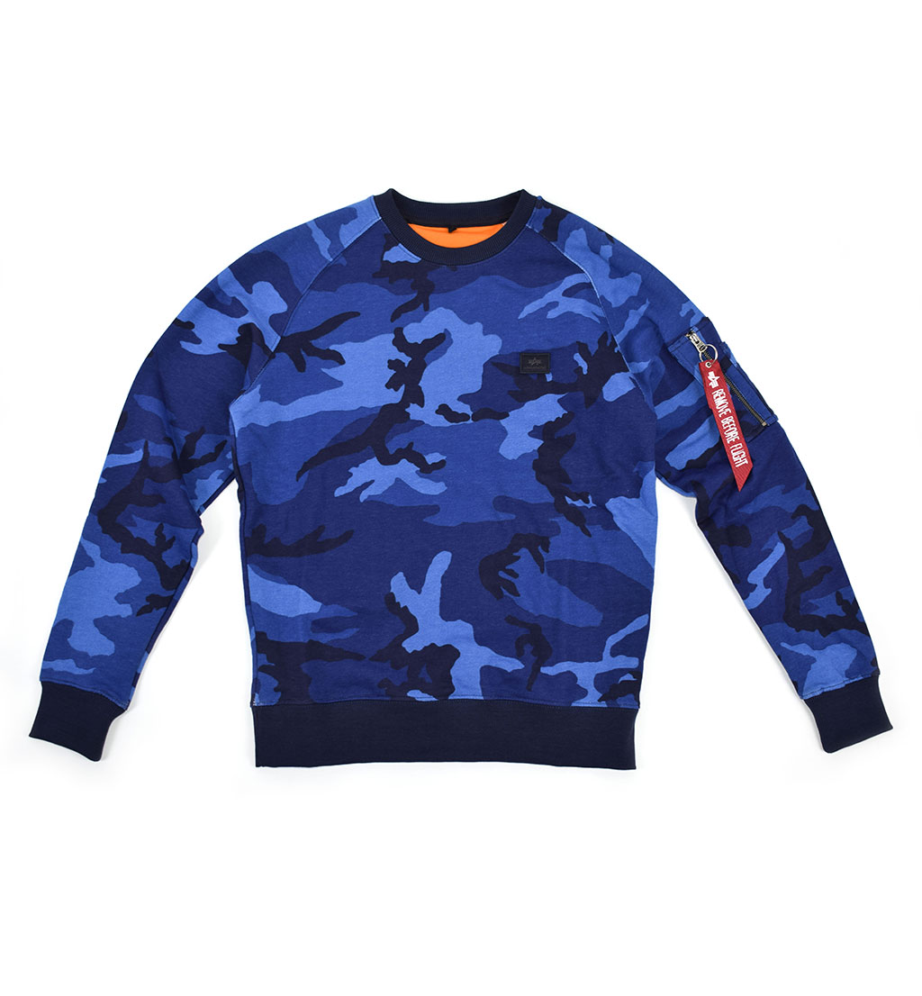 Свитшот ALPHA INDUSTRIES X-FIT SWEAT navy camo 