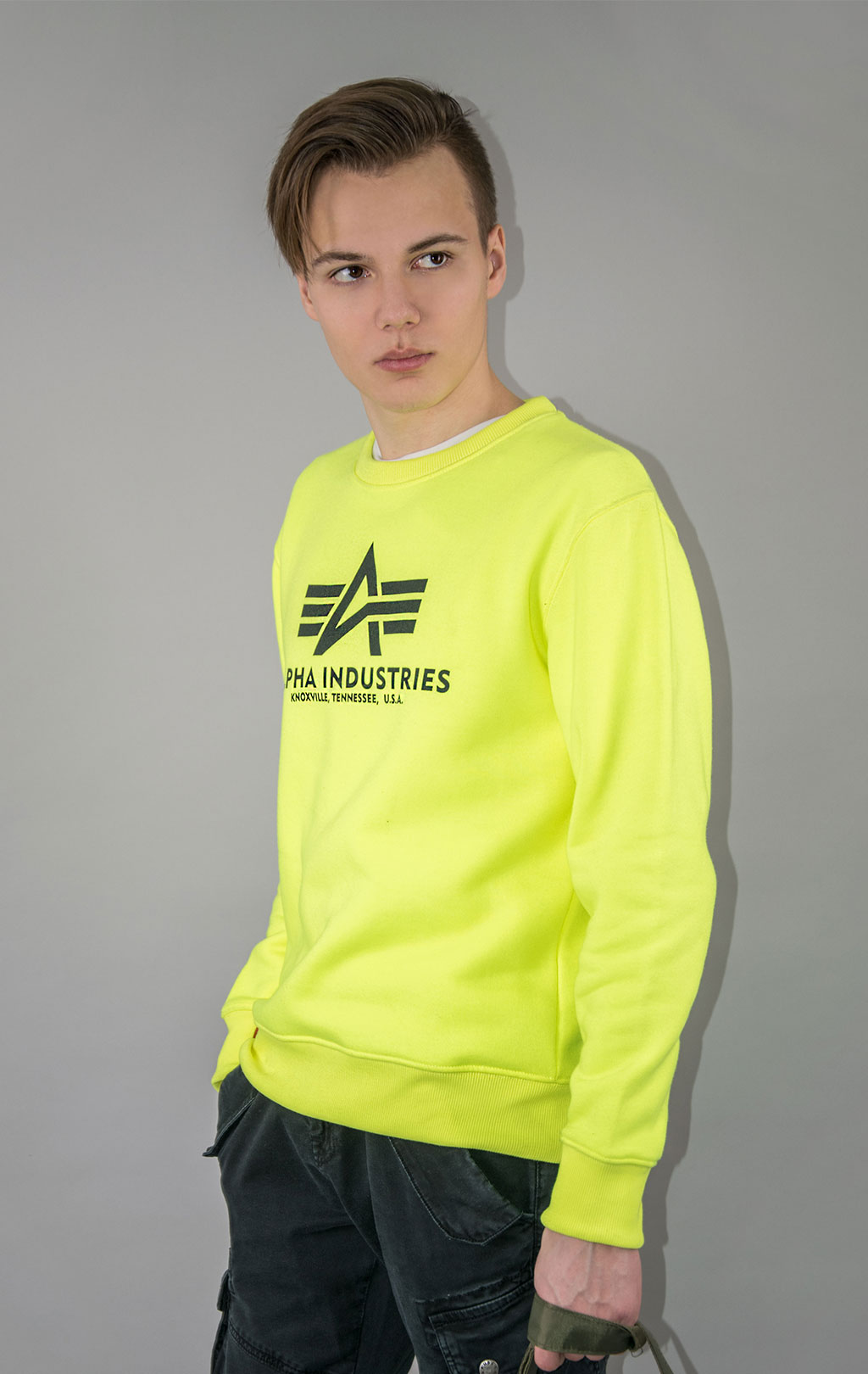 Свитшот ALPHA INDUSTRIES BASIC SWEATER neon/yellow 