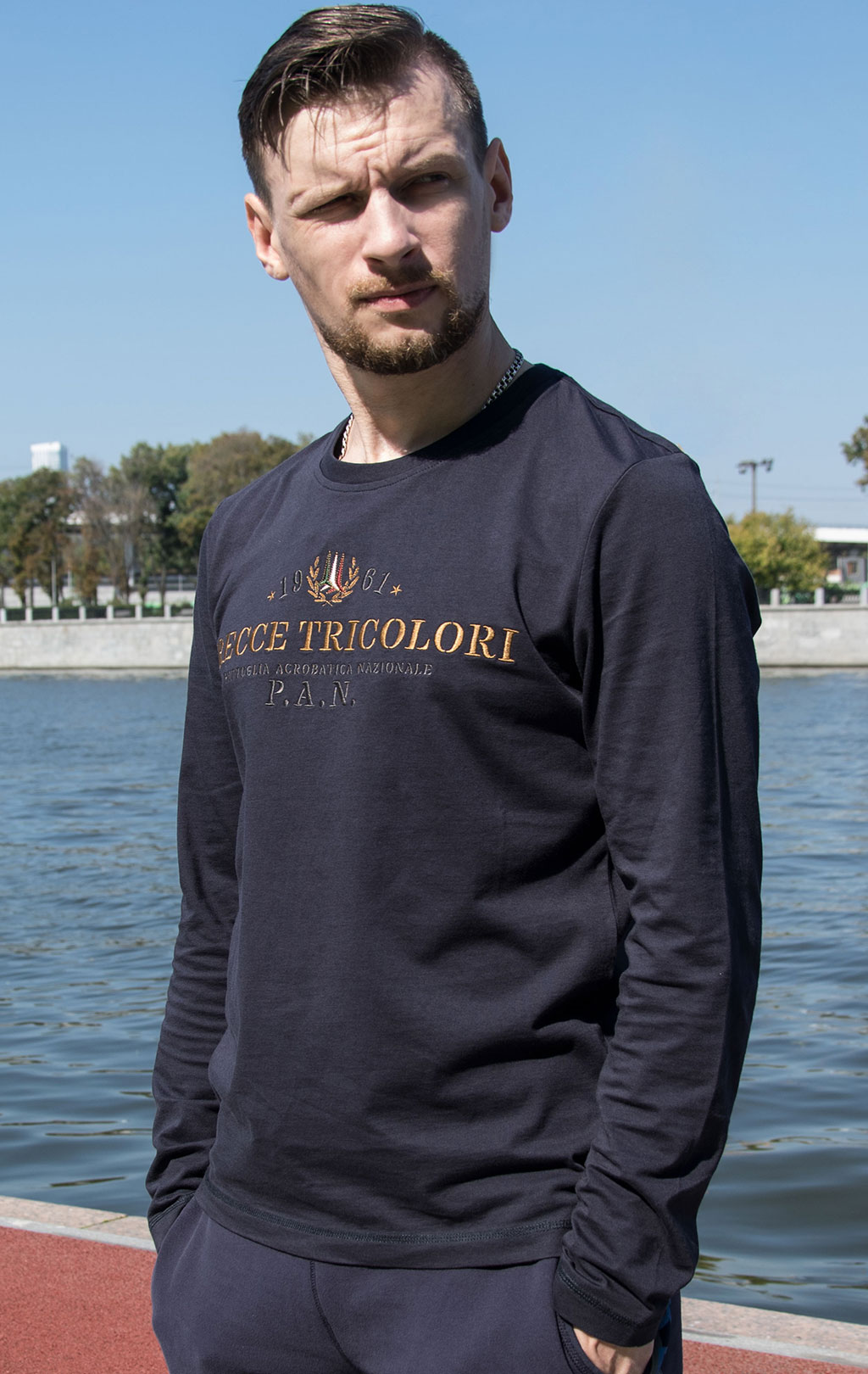 Лонгслив AERONAUTICA MILITARE FW 19/20 blue navy (TS 1297) 