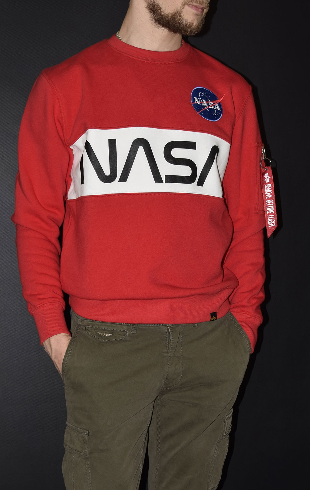 Свитшот ALPHA INDUSTRIES NASA Inlay speed red 