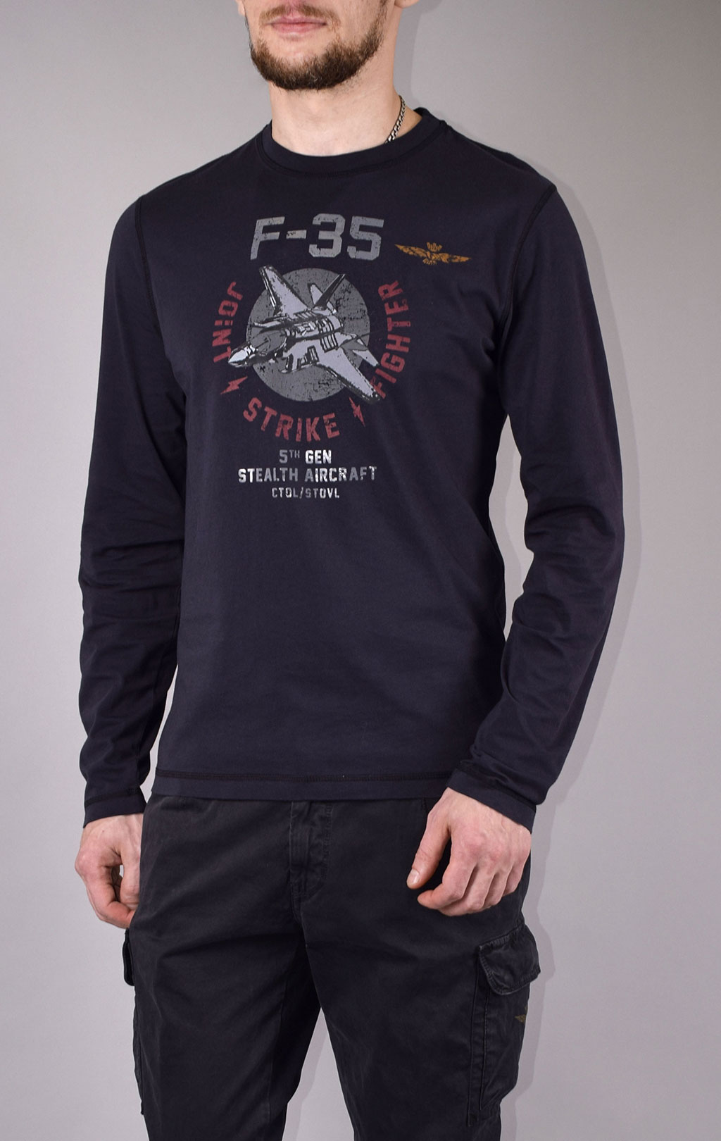 Лонгслив AERONAUTICA MILITARE FW 19/20 blue navy (TS 1670) 