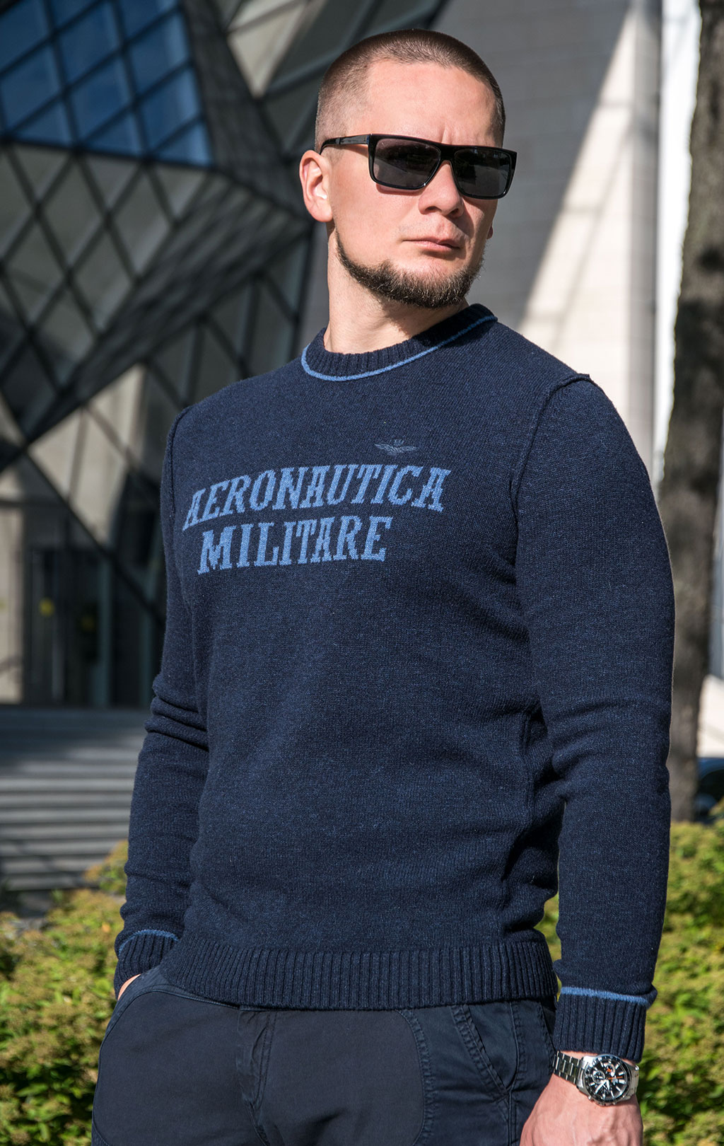 Свитер AERONAUTICA MILITARE FW 23/24/BG blue mountain (MA 1463) 
