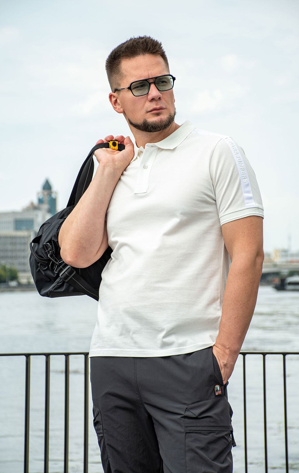 Футболка-поло PARAJUMPERS SPACE POLO SS 25 m white 