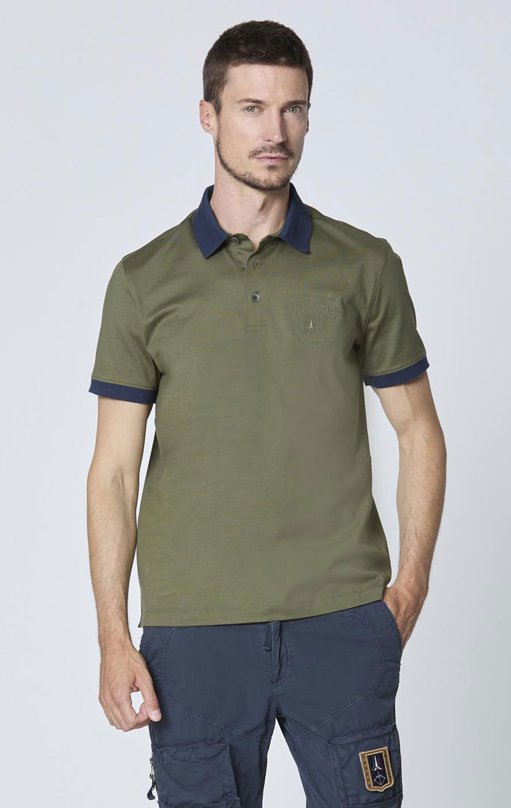 Футболка-поло AERONAUTICA MILITARE SS 25 m/BD military olive (PO 1863) 