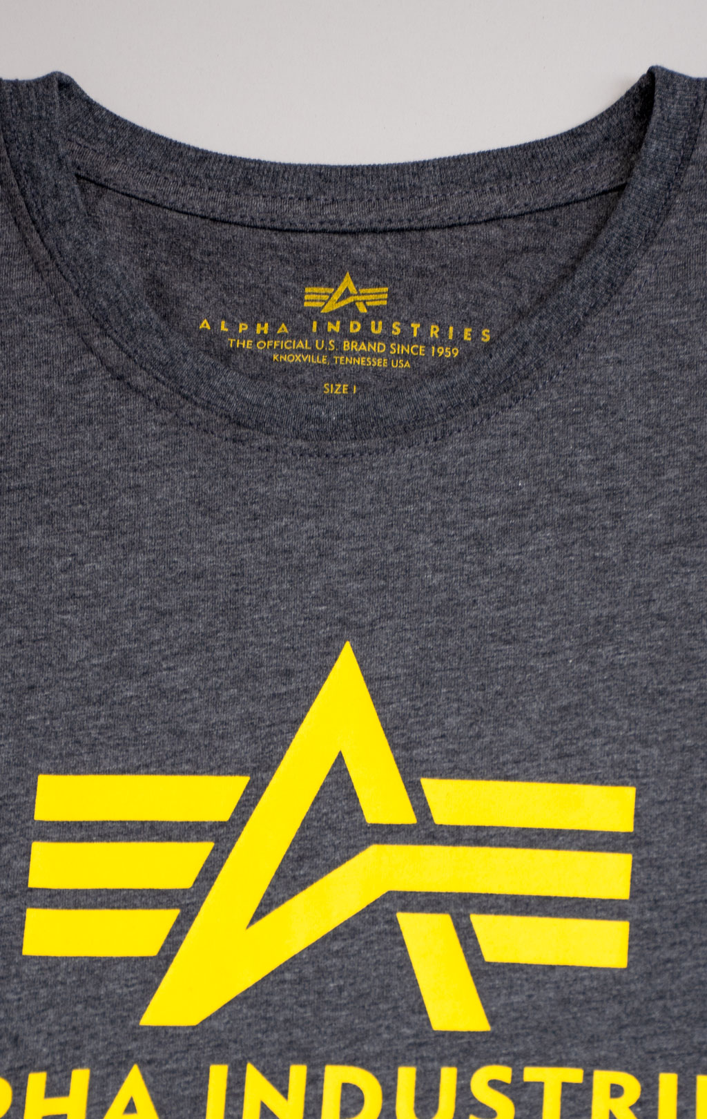 Футболка ALPHA INDUSTRIES BASIC T big size charcoal heather 