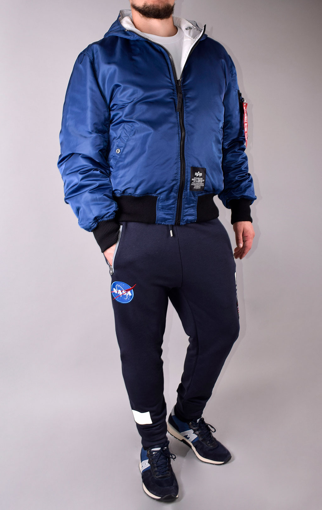 Куртка ALPHA INDUSTRIES HOODED PUFFER FD REV. new navy 