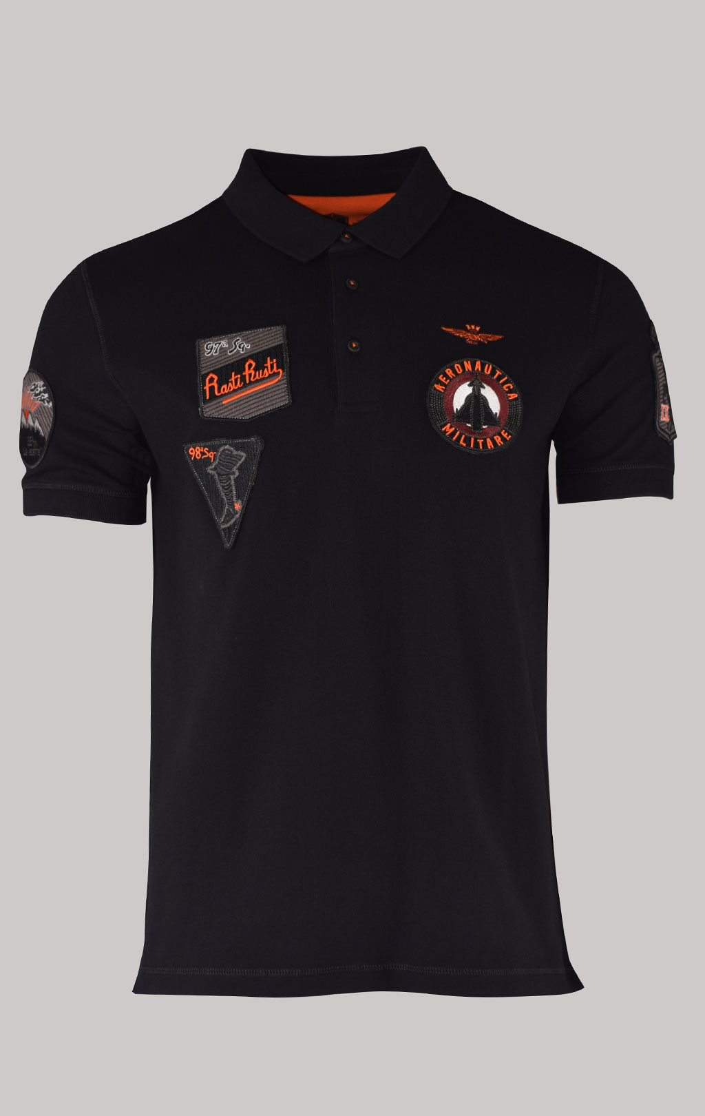 Футболка-поло AERONAUTICA MILITARE big size SS 22/TR jet black (PO 1602) 