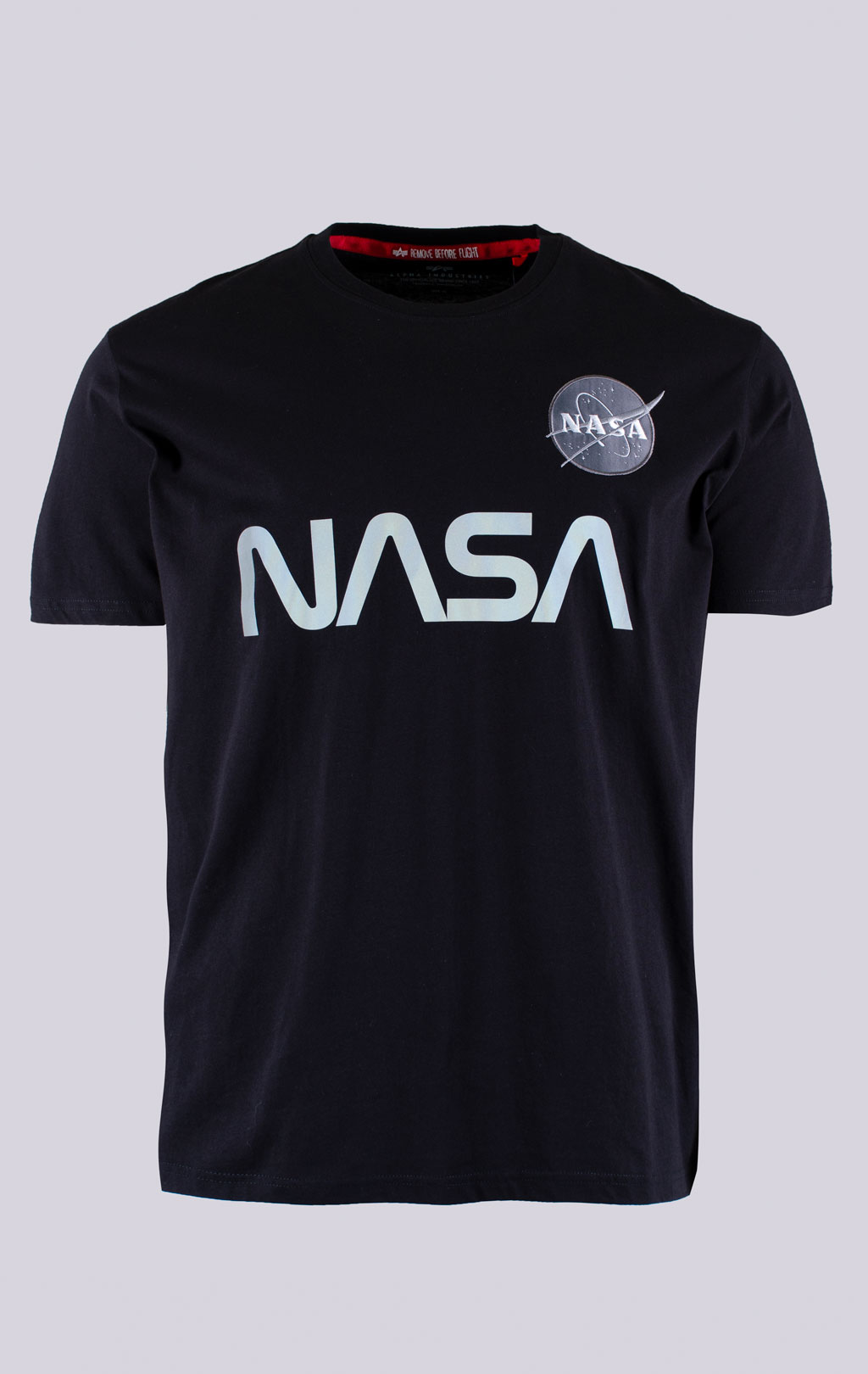 Футболка ALPHA INDUSTRIES NASA Reflective big size black 