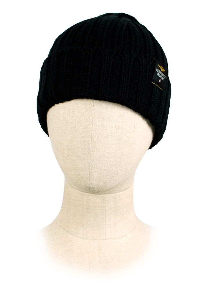 Шапка вязаная AERONAUTICA MILITARE nero (HA 965)