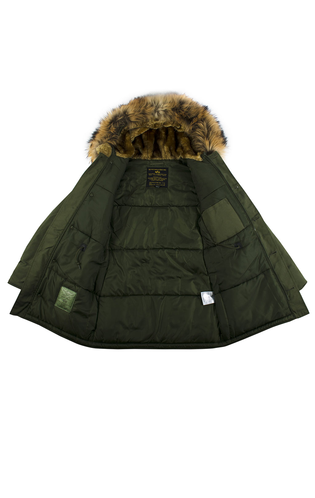 Женская аляска ALPHA INDUSTRIES POLAR натур. мех dark green 