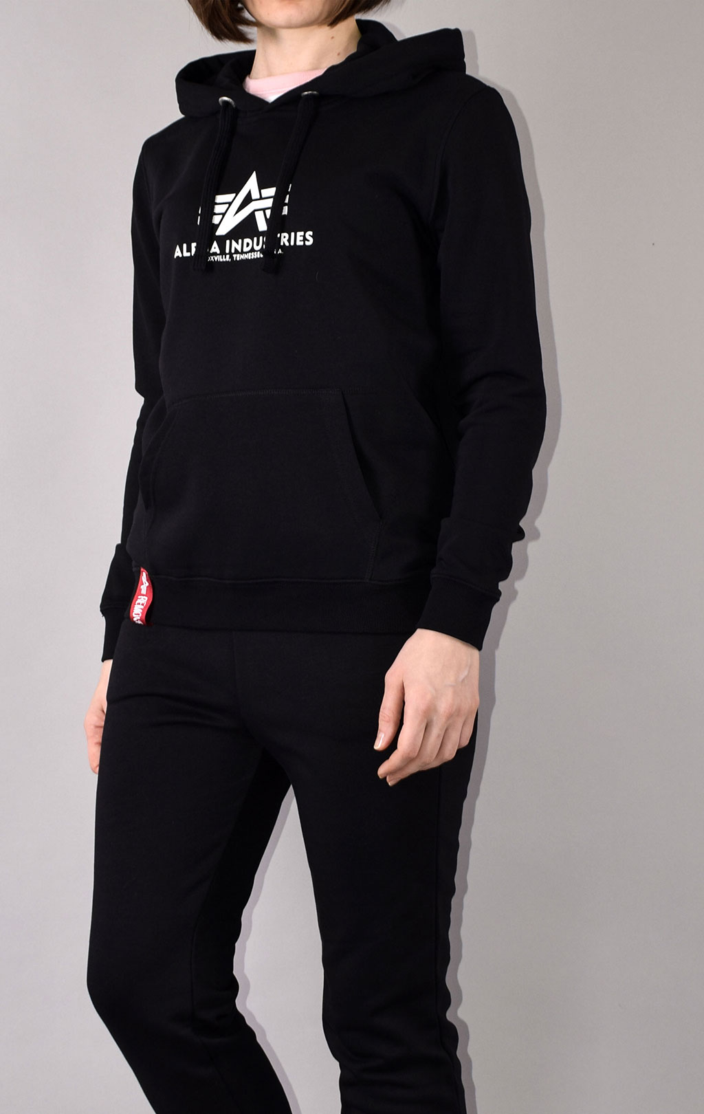 Женская толстовка ALPHA INDUSTRIES NEW BASIC HOODY black 