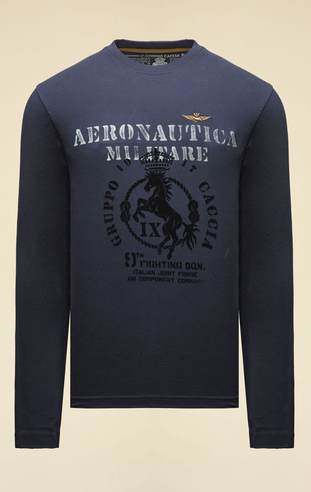 Лонгслив AERONAUTICA MILITARE FW 25/26/BD blue navy (TS 2471) 