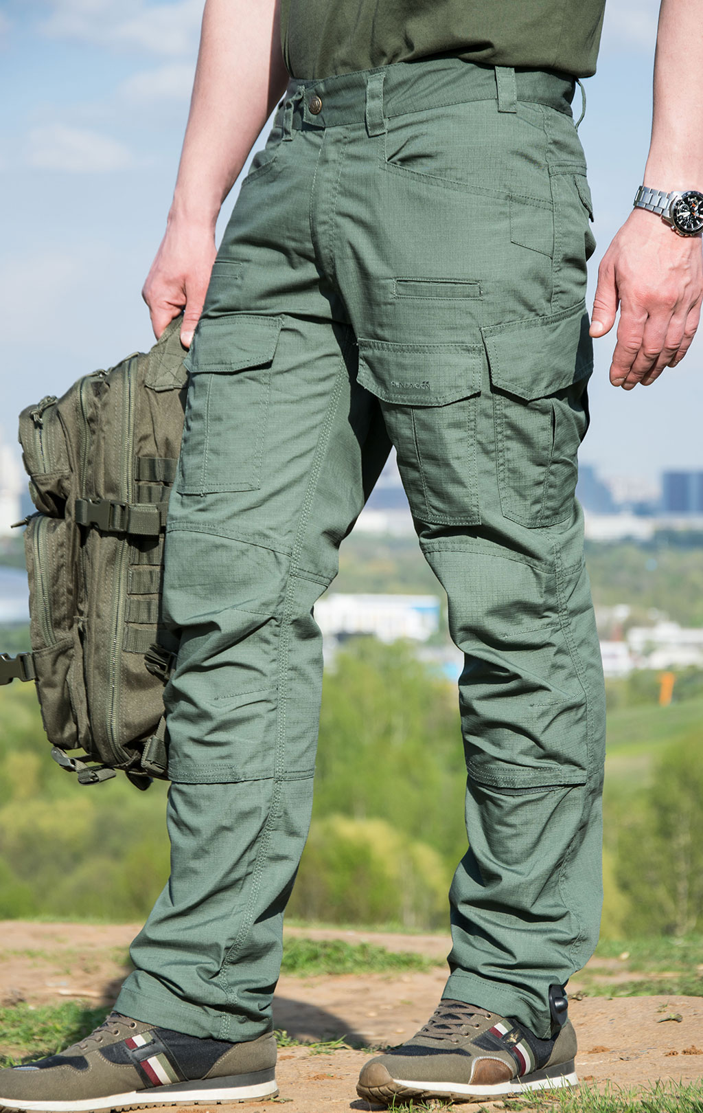 Брюки тактические Pentagon LYCOS big size хлопок35%/полиэстер65% Rip-Stop green camo 06CG 05043 
