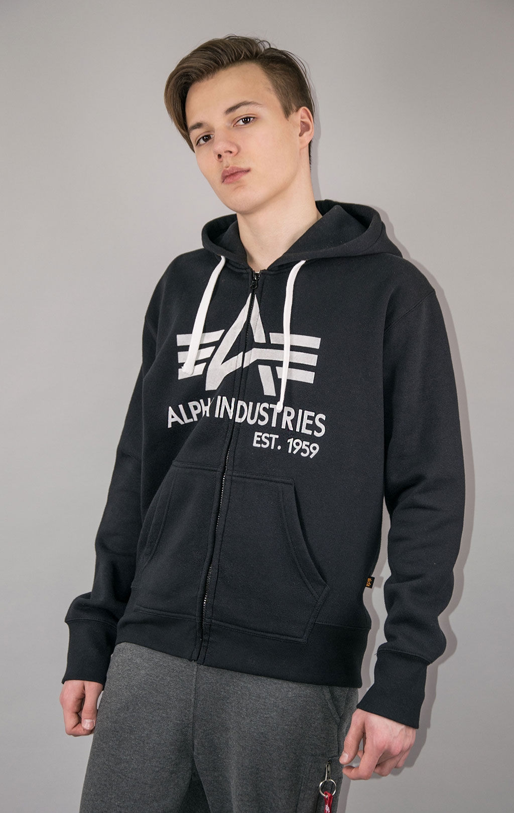 Толстовка ALPHA INDUSTRIES BIG A CLASSIC ZIP HOODY black 