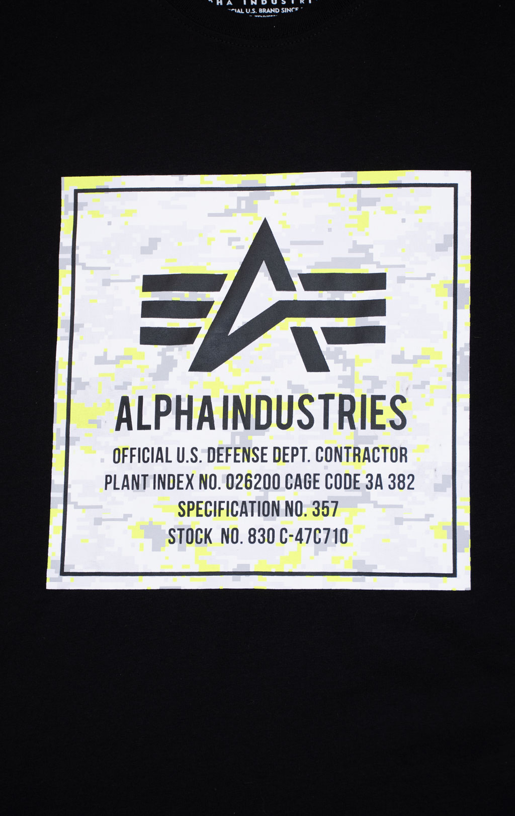 Футболка ALPHA INDUSTRIES CAMO BLOCK T black/digi white camo 