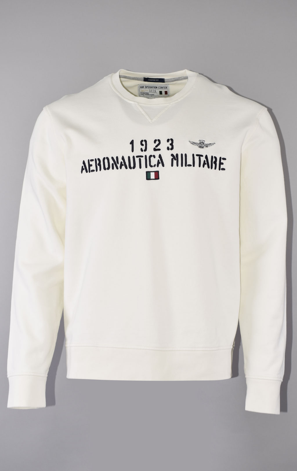 Свитшот AERONAUTICA MILITARE SS 23/TR bianco panna (FE 1746) 