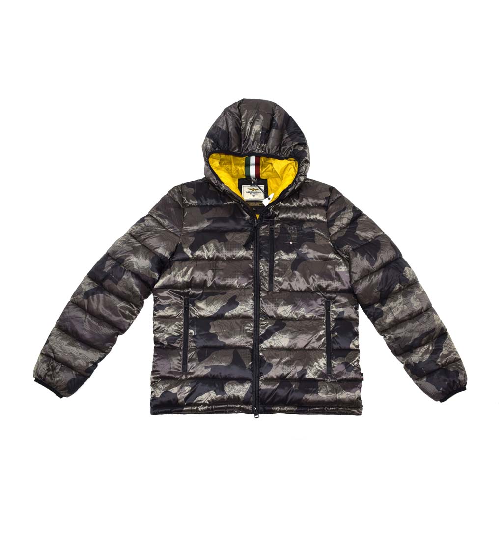 Куртка с капюшоном AERONAUTICA MILITARE FW 20/21/CN camouflage quattro colori (AB 1896) 