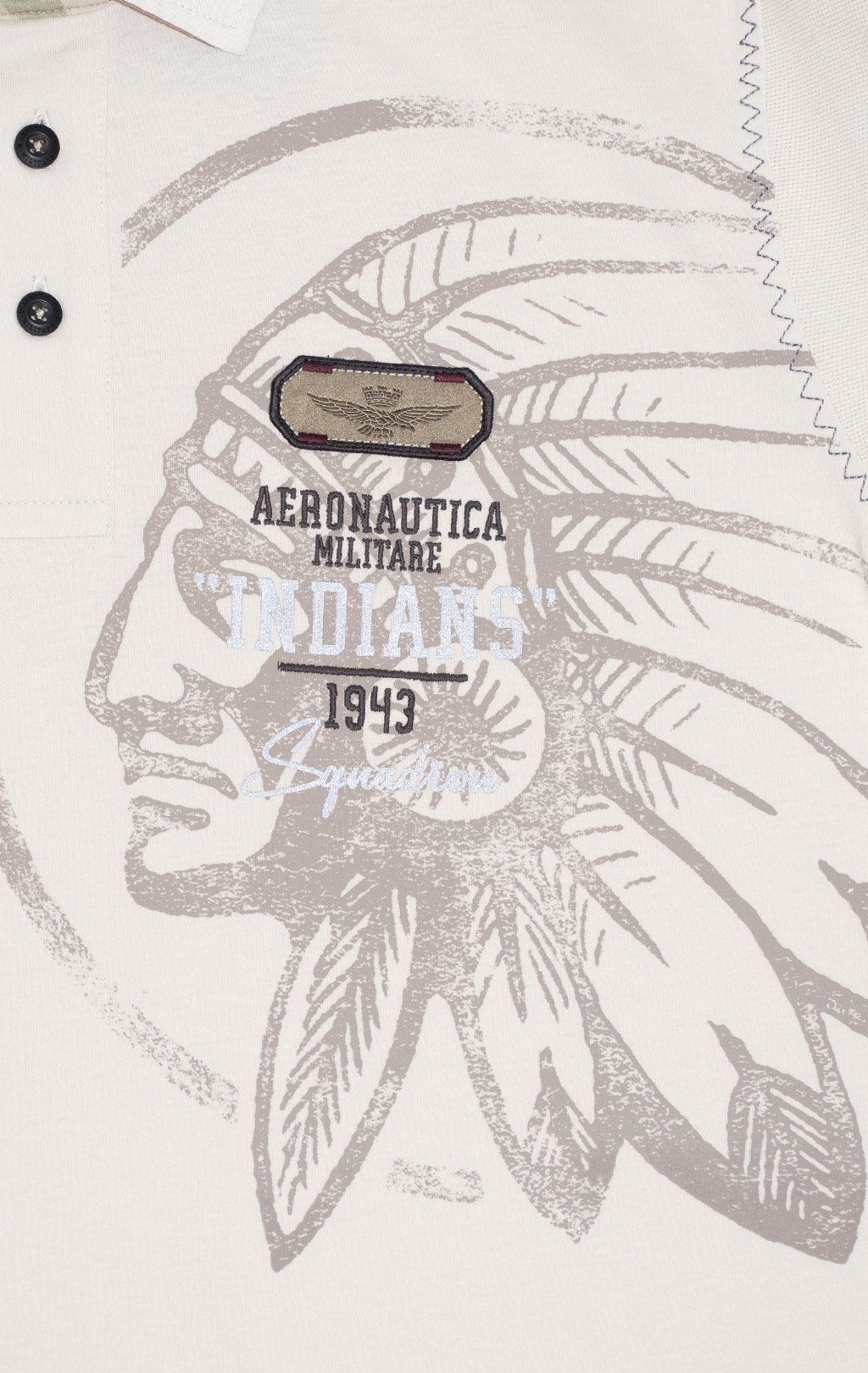 Футболка-поло AERONAUTICA MILITARE INDIAN PRINT SS 24 m/TR dark ice (PO 1781) 
