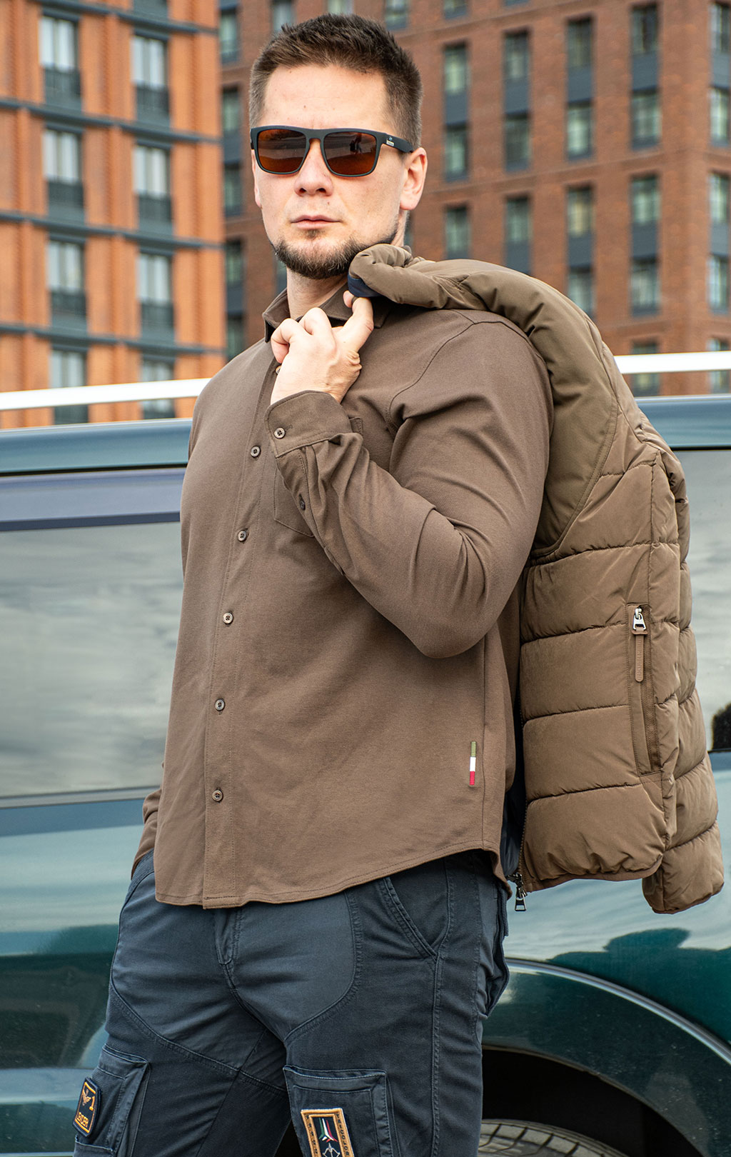 Рубашка трикотажная AERONAUTICA MILITARE FW 26/27/BD chestnut brown (CA 1313) 