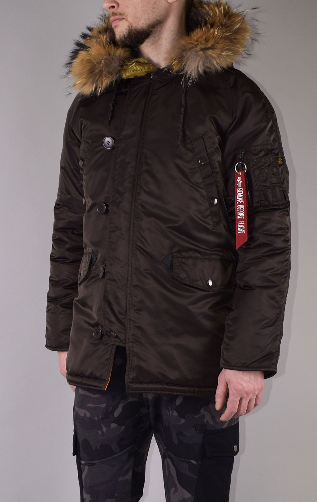 Аляска ALPHA INDUSTRIES VF 59 N-3B натур. мех deep brown 