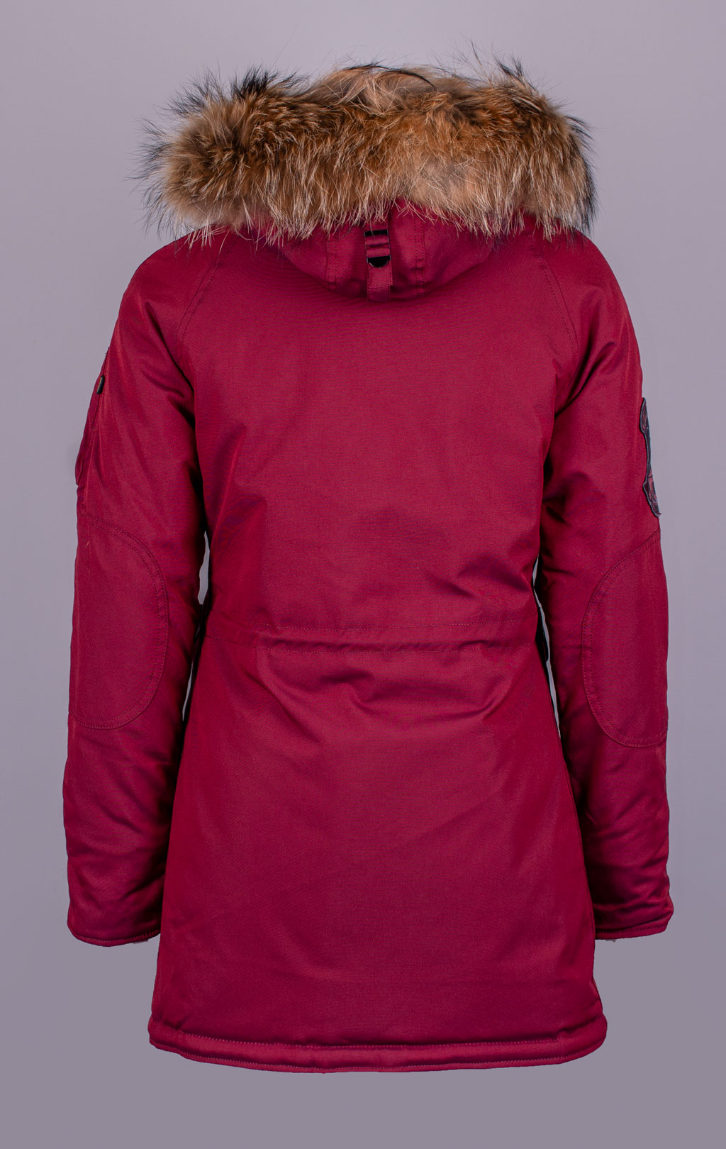 Женская аляска ALPHA INDUSTRIES EXPLORER натур. мех burgundy 