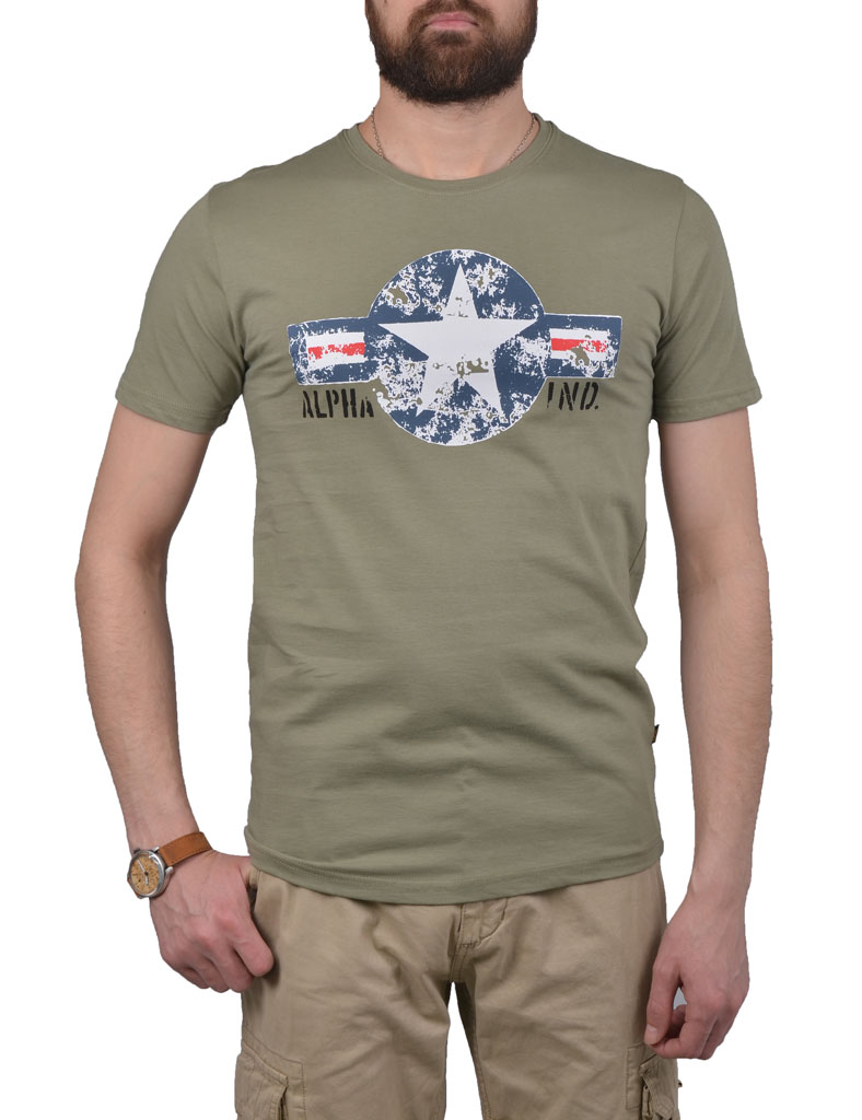 Футболка ALPHA INDUSTRIES USAF T olive Футболка ALPHA INDUSTRIES USAF T olive