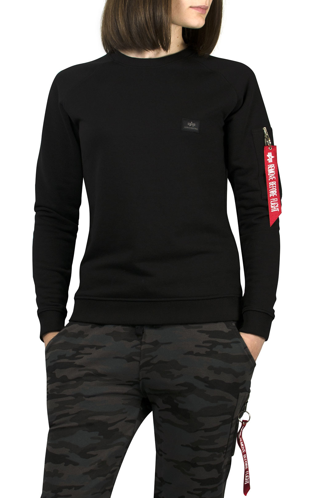 Женский свитшот ALPHA INDUSTRIES X-FIT SWEAT black 