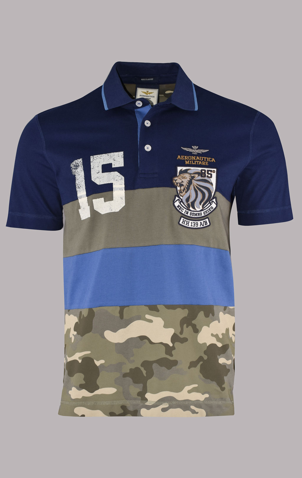 Футболка-поло AERONAUTICA MILITARE big size SS 23/TR blue (PO 1697) 